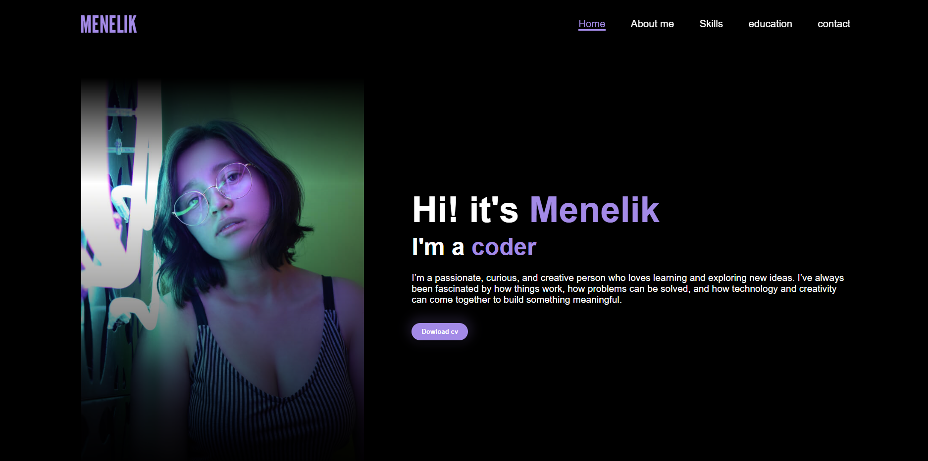 Screenshot of project 1